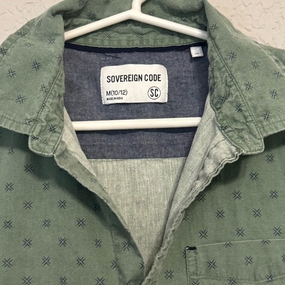 Kid's Sovereign Code Green Short Sleeve Button Down Shirt - Picture 3 of 10